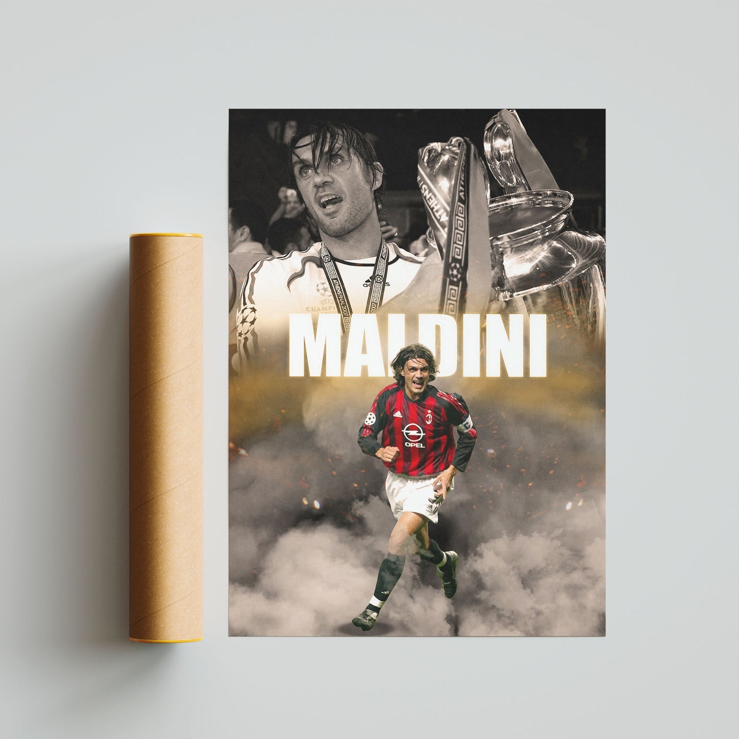 Paolo Maldini AC Milan Football Poster