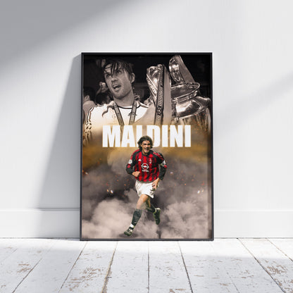 Paolo Maldini AC Milan Football Poster
