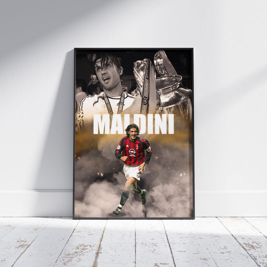 Paolo Maldini AC Milan Football Poster