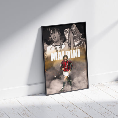 Paolo Maldini AC Milan Football Poster
