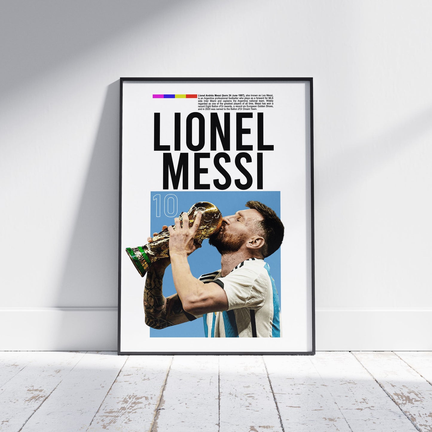 Affiche de football de la Coupe du monde de Lionel Messi