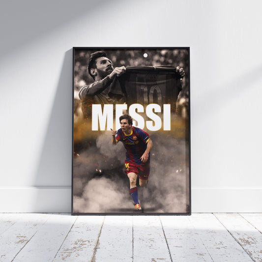 Lionel Messi Barcelona Football Poster