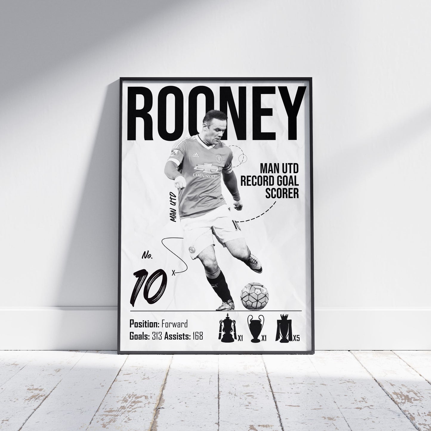 Wayne Rooney Man Utd Football Poster