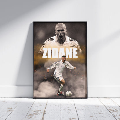 Zinedine Zidane Real Madrid Football Poster