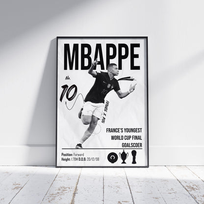 Kylian Mbappe Football Poster