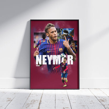 Neymar Barcelona Football Poster