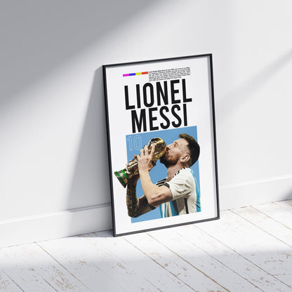 Affiche de football de la Coupe du monde de Lionel Messi