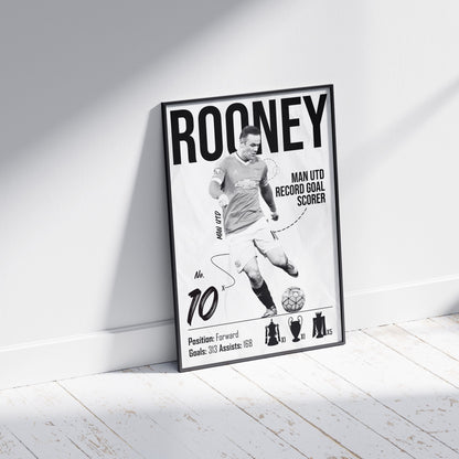 Wayne Rooney Man Utd Football Poster