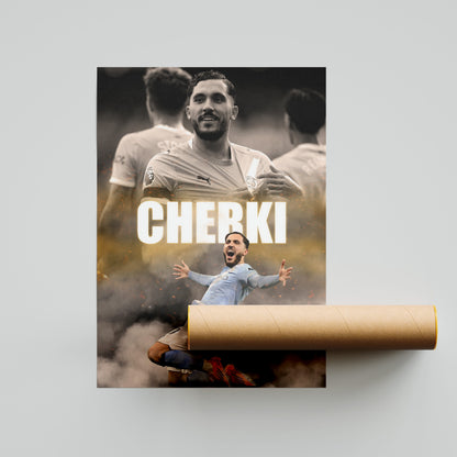 Rayan Cherki Man City Football Poster