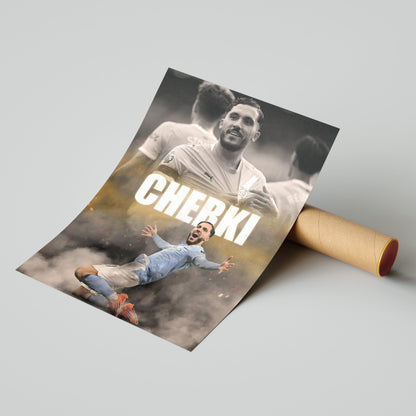 Rayan Cherki Man City Football Poster