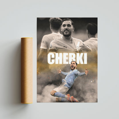 Rayan Cherki Man City Football Poster