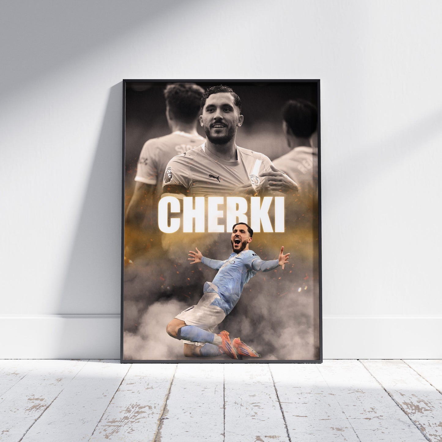 Rayan Cherki Man City Football Poster