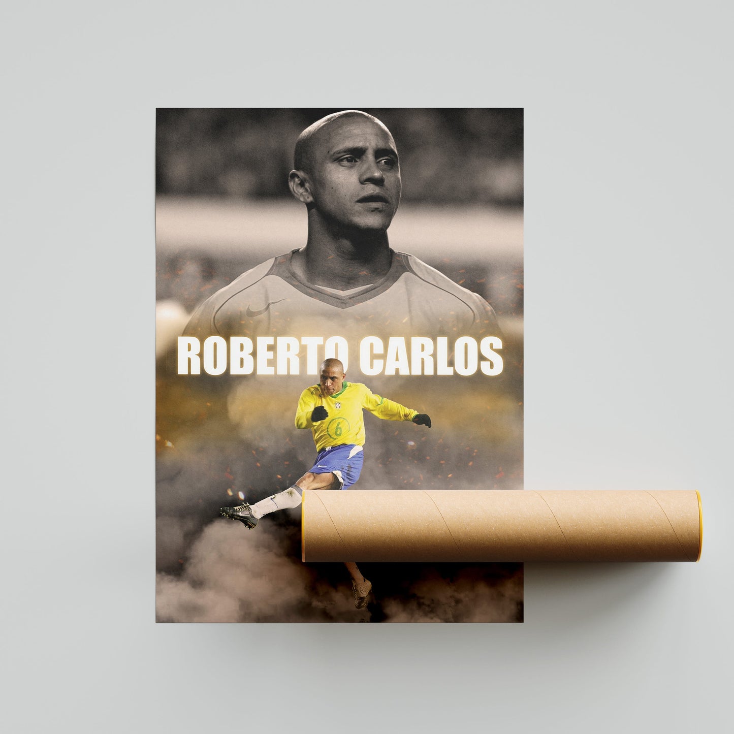 Roberto Carlos Brazil Football Poster