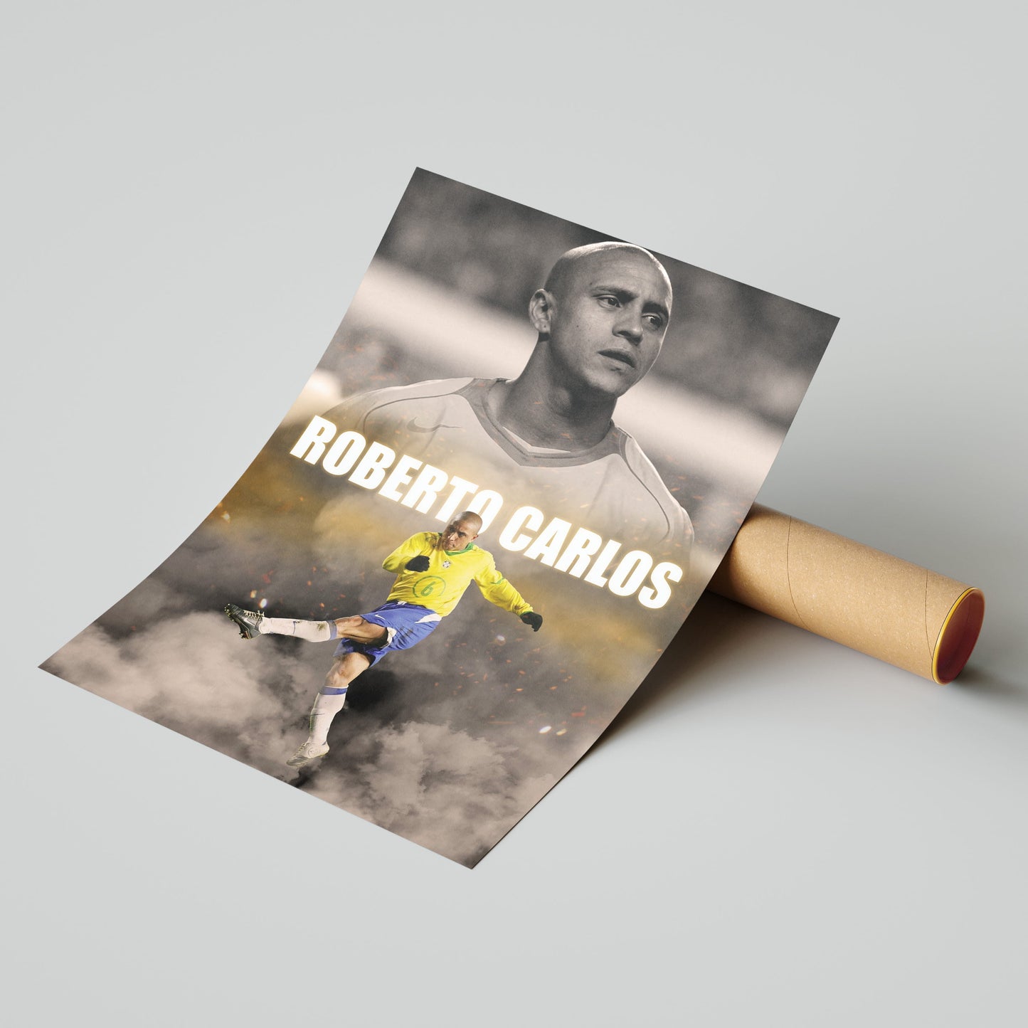 Roberto Carlos Brazil Football Poster