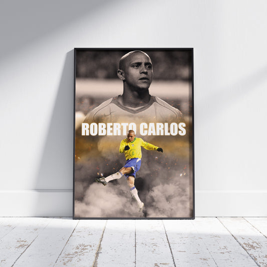 Roberto Carlos Brazil Football Poster