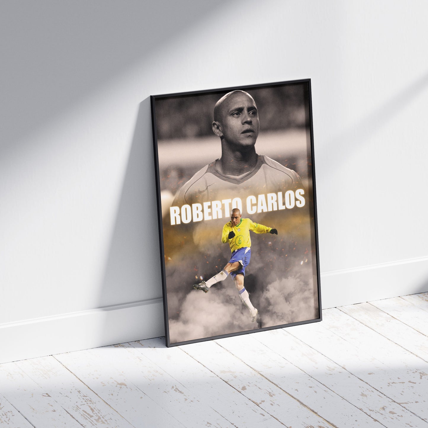 Roberto Carlos Brazil Football Poster