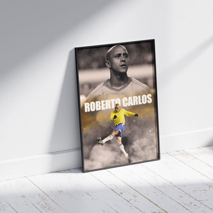 Roberto Carlos Brazil Football Poster