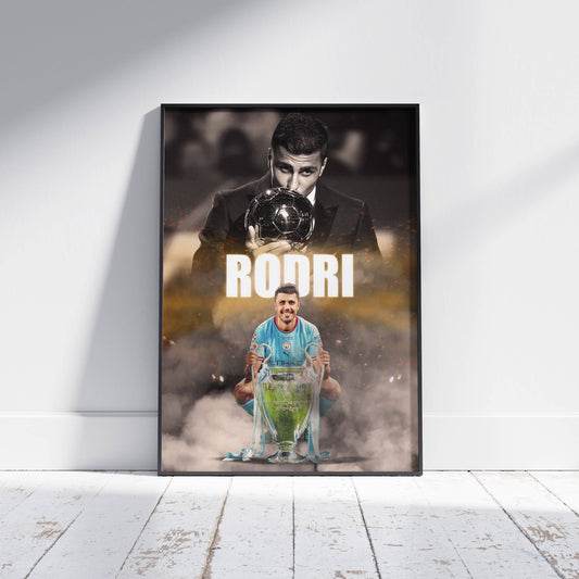 Rodri Manchester City Football Poster - FootballCorner