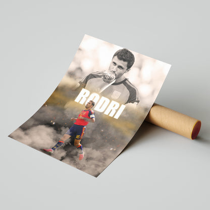 Rodri Spain World Cup Football Poster