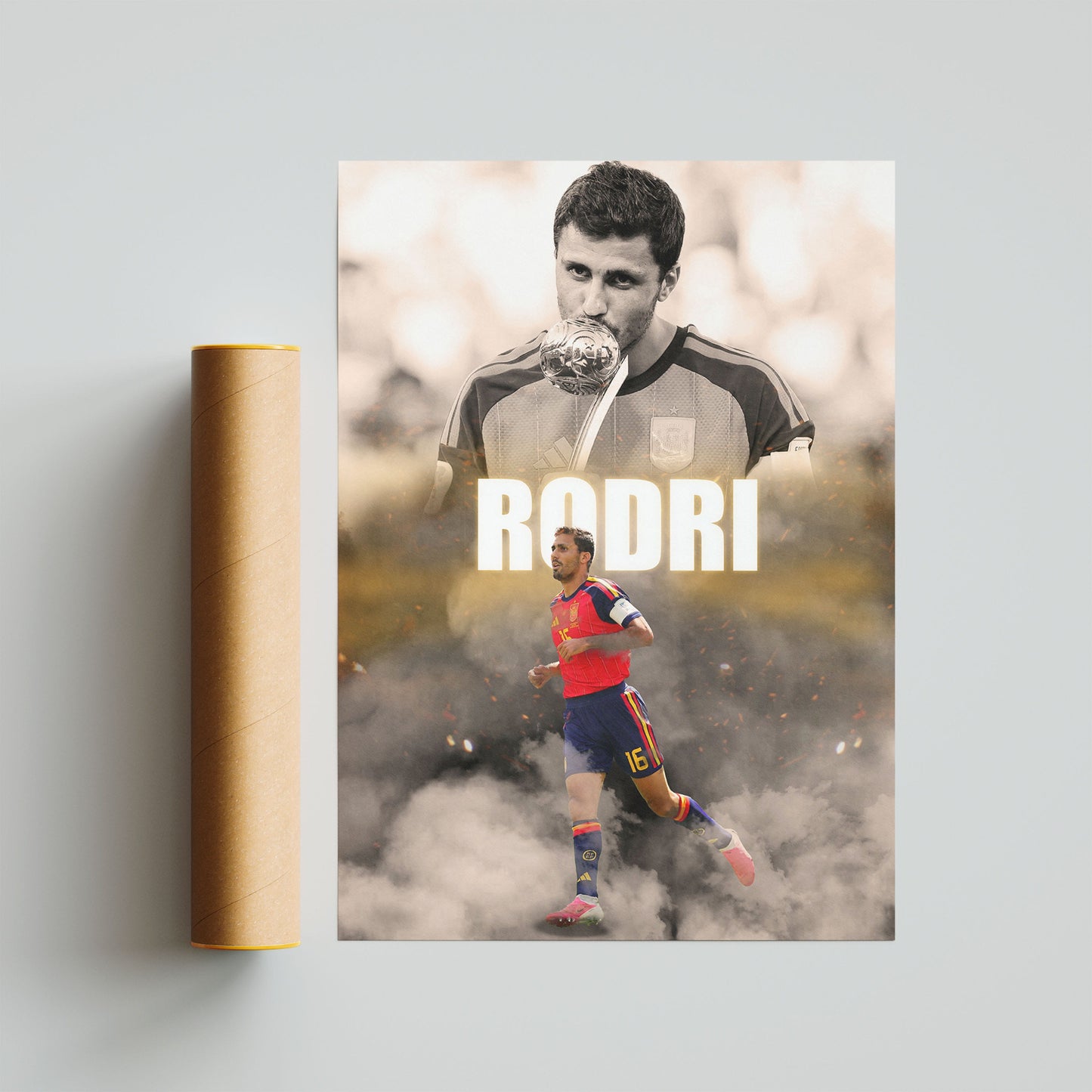 Rodri Spain World Cup Football Poster