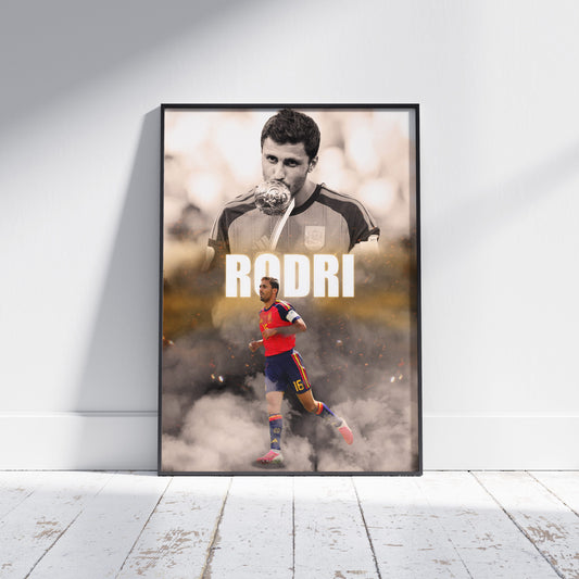 Rodri Spain World Cup Football Poster