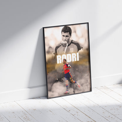 Rodri Spain World Cup Football Poster