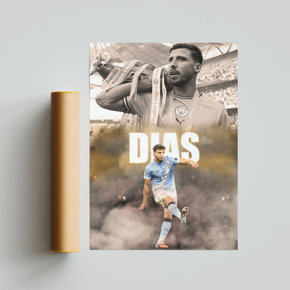 Ruben Dias Man City Football Poster