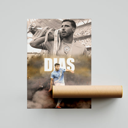 Ruben Dias Man City Football Poster