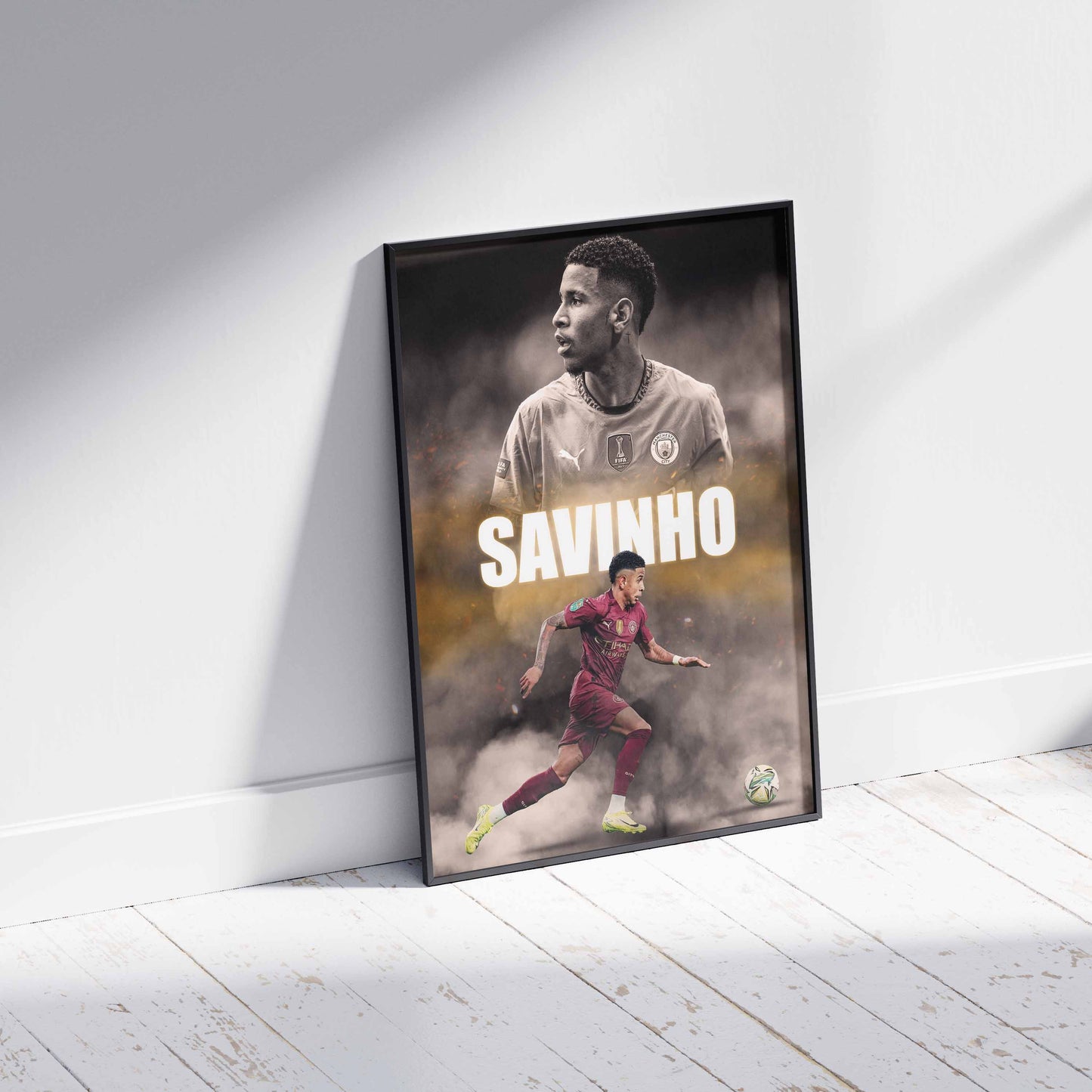 Savinho Manchester City Football Poster - FootballCorner