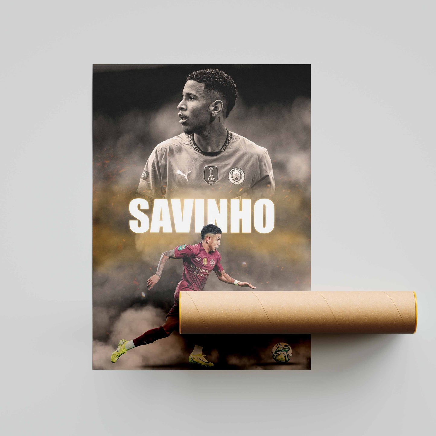 Savinho Manchester City Football Poster - FootballCorner