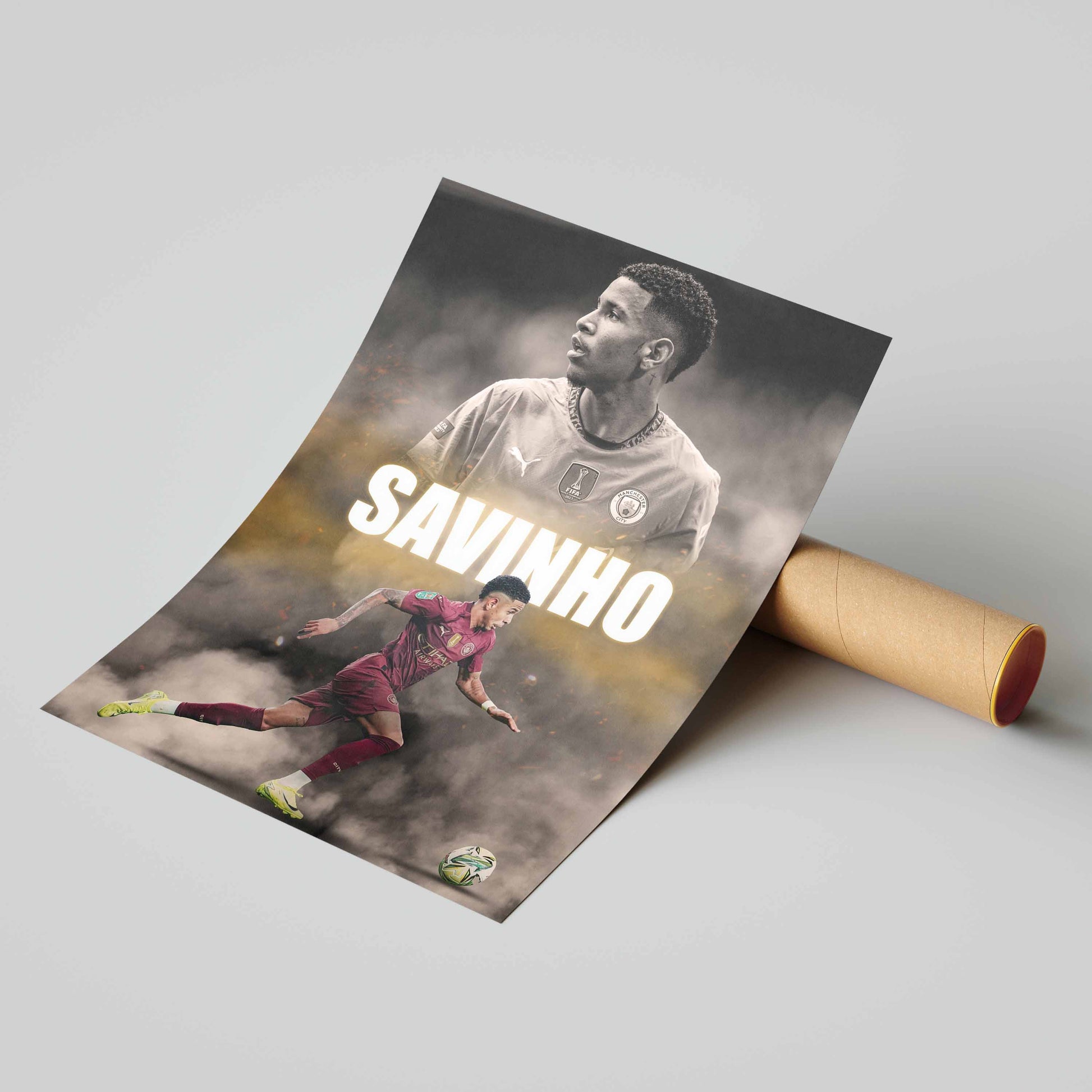 Savinho Manchester City Football Poster - FootballCorner