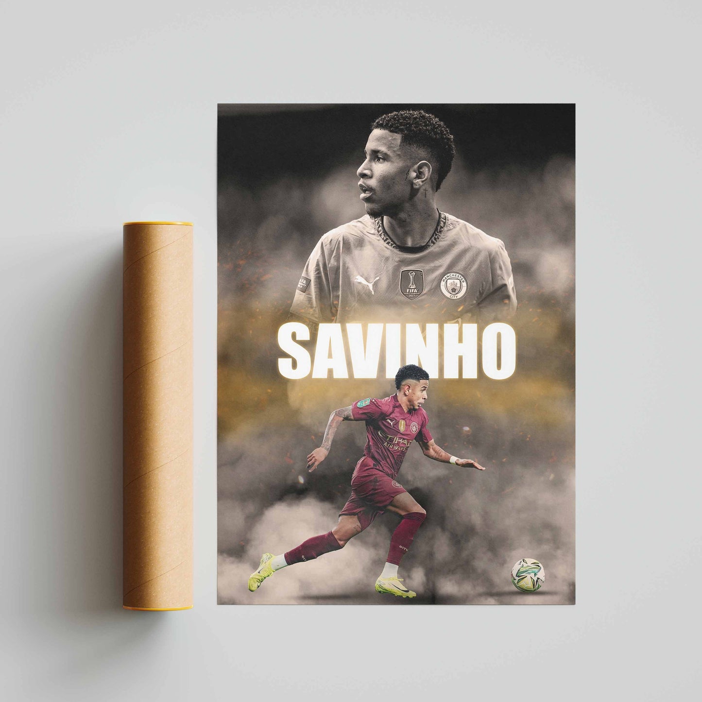 Savinho Manchester City Football Poster - FootballCorner