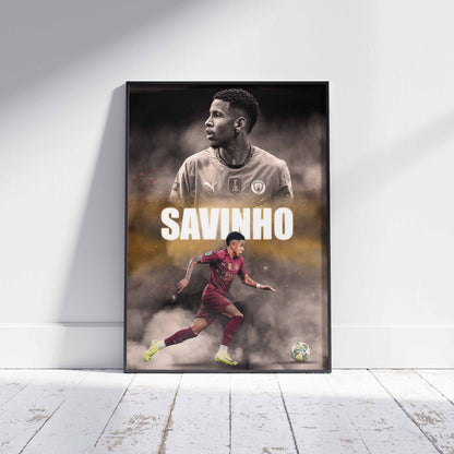 Savinho Manchester City Football Poster - FootballCorner