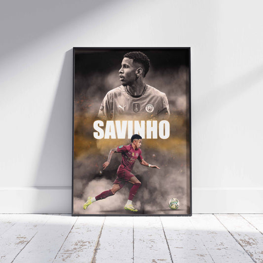 Savinho Manchester City Football Poster - FootballCorner