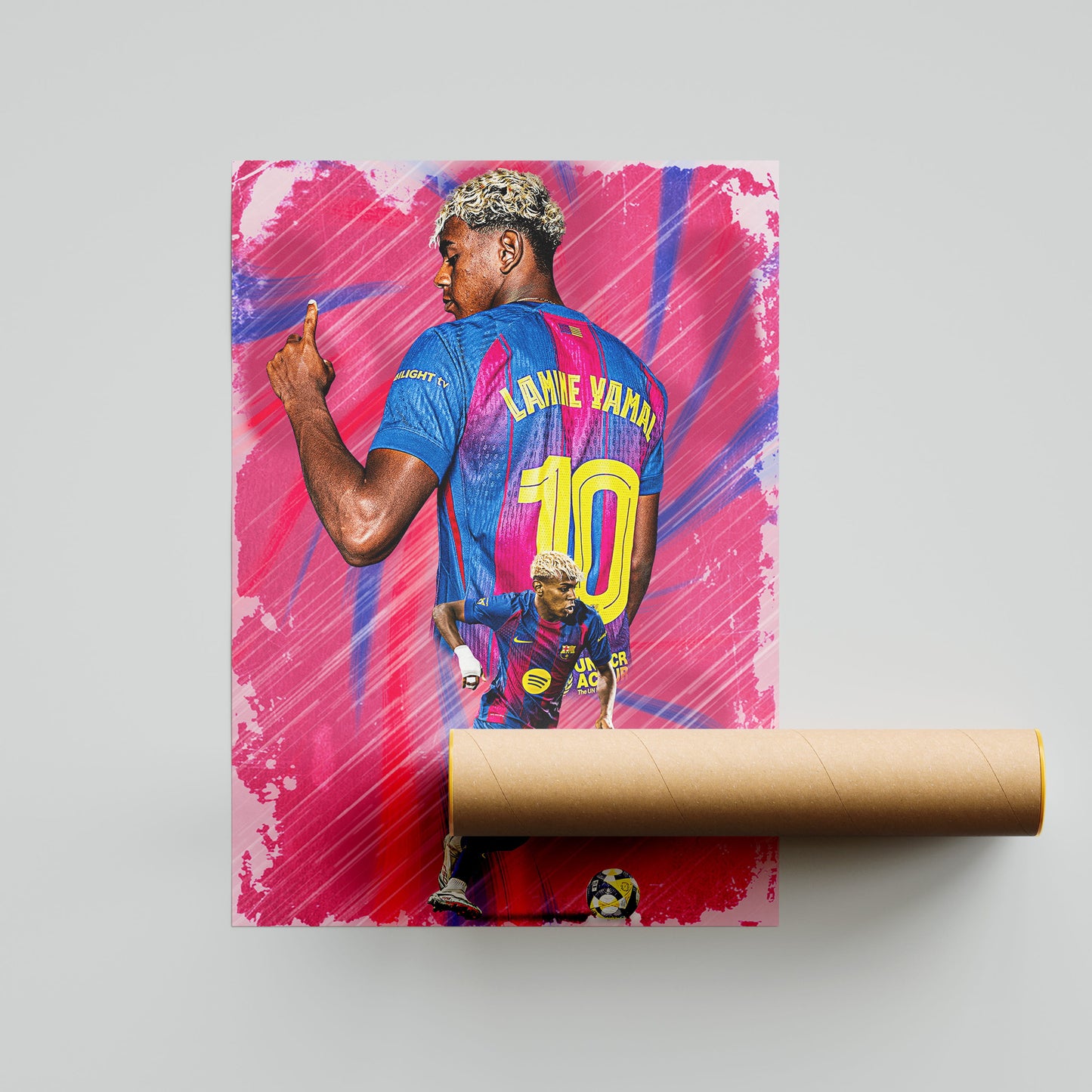 Lamine Yamal FC Barcelona Football Poster