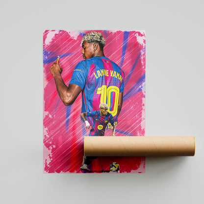 Lamine Yamal FC Barcelona Football Poster