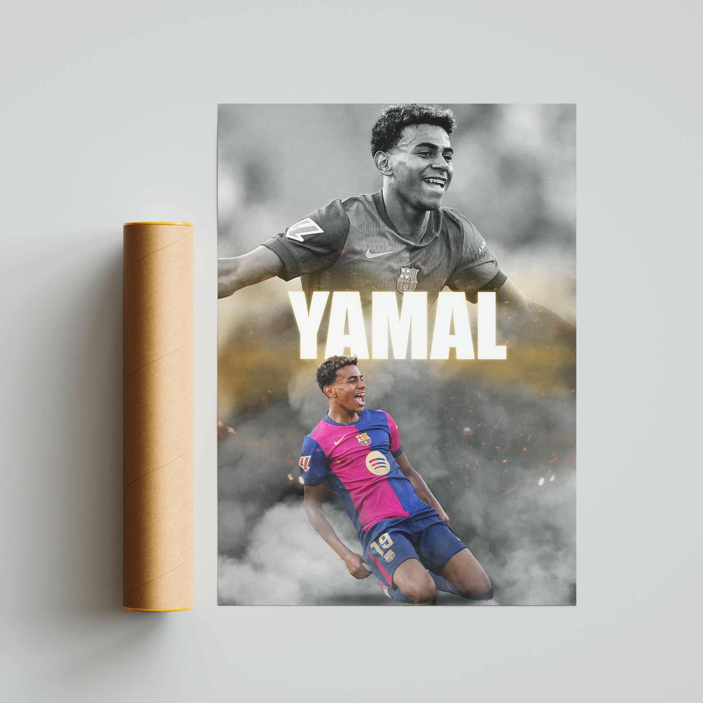 Lamine Yamal Barcelona Football Poster