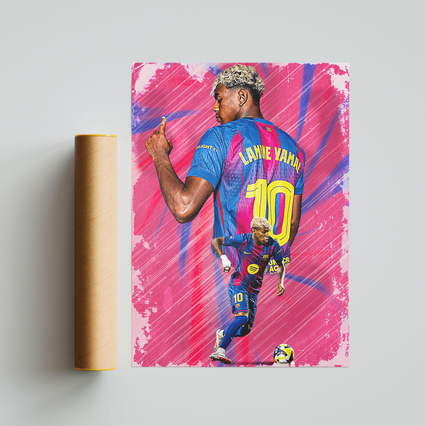 Lamine Yamal FC Barcelona Football Poster