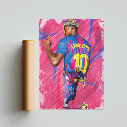 Lamine Yamal FC Barcelona Football Poster