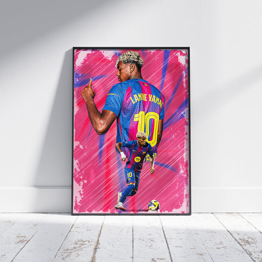 Lamine Yamal FC Barcelona Football Poster