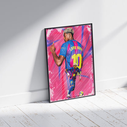Lamine Yamal FC Barcelona Football Poster
