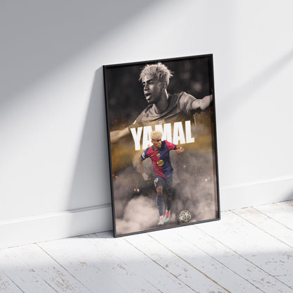 Lamine Yamal FC Barcelona Football Poster