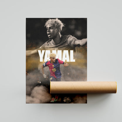 Lamine Yamal FC Barcelona Football Poster