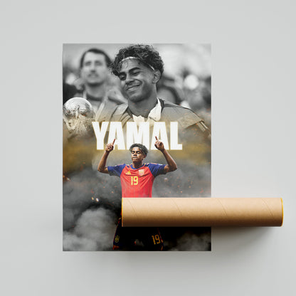 Lamine Yamal Spain World Cup Football Poster