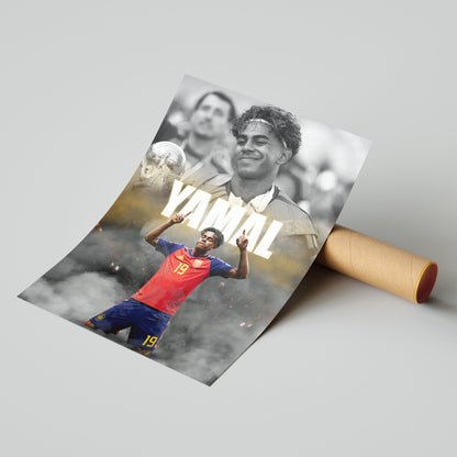 Lamine Yamal Spain World Cup Football Poster