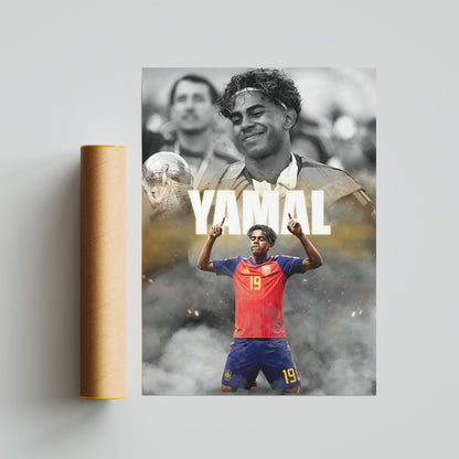 Lamine Yamal Spain World Cup Football Poster