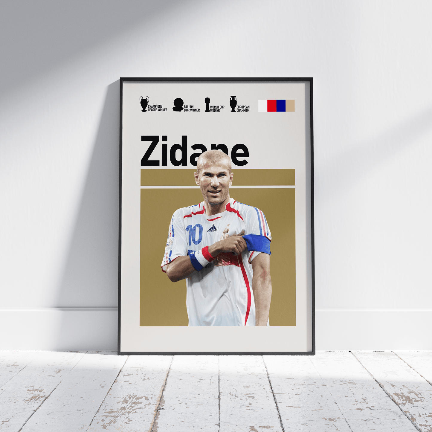 Zinedine Zidane World Cup Football Poster