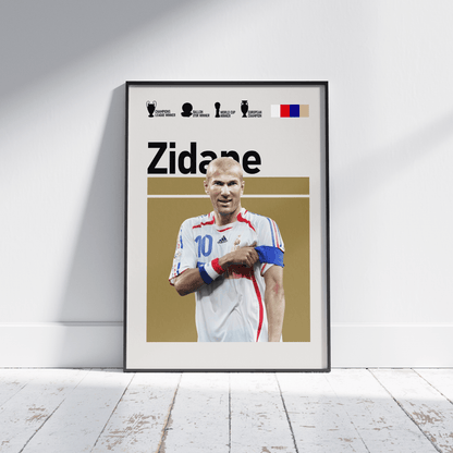 Zinedine Zidane World Cup Football Poster