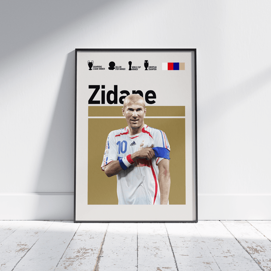 Zinedine Zidane World Cup Football Poster