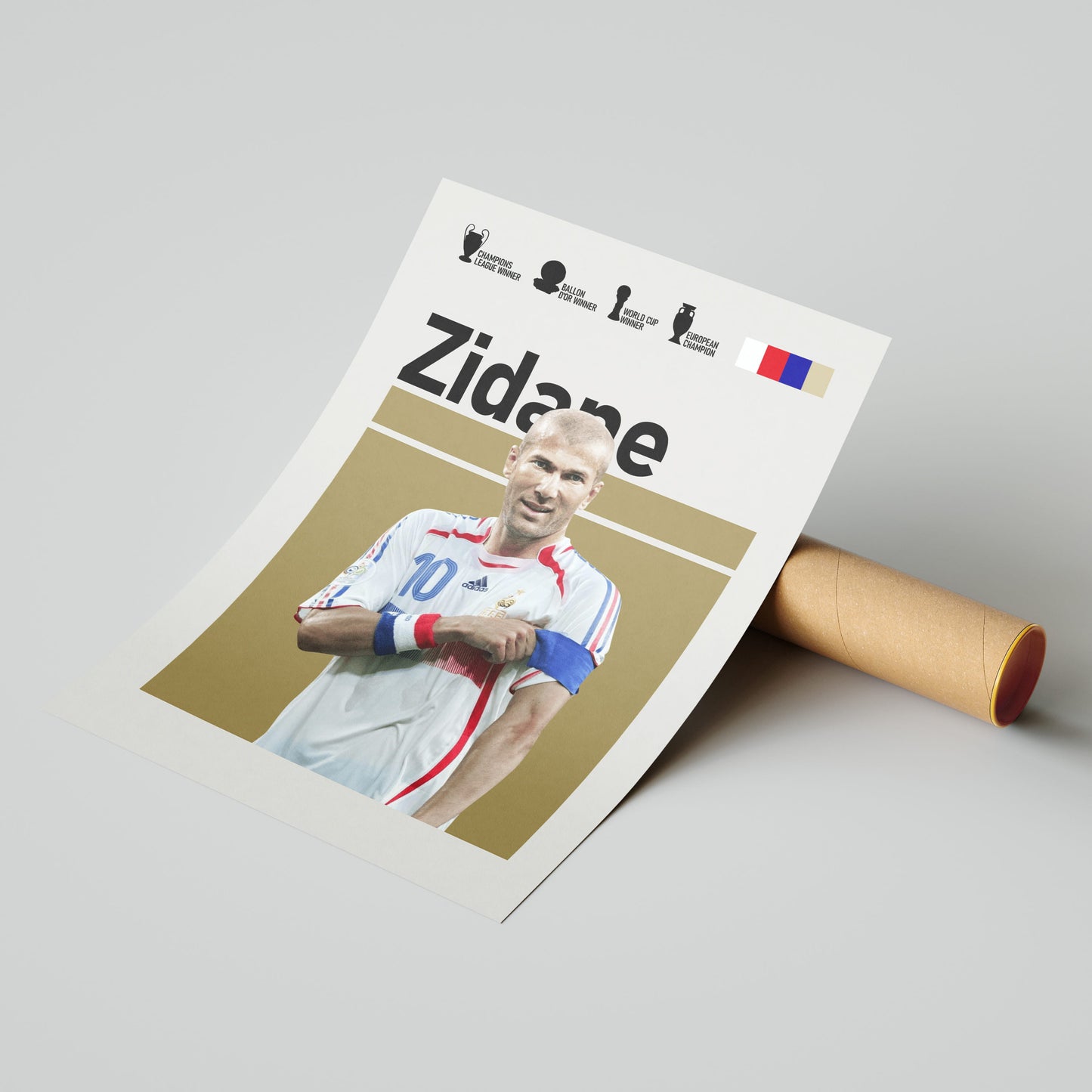 Zinedine Zidane World Cup Football Poster